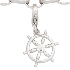 Anhänger 13,2x23,2mm Einhänger Charm Steuerrad aus 925 Silber Damen