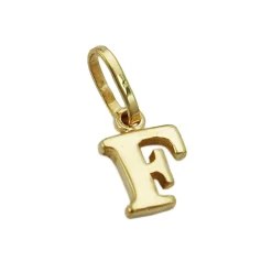 Anhänger 8x5,5mm Einhänger F Goldbuchstabe Buchstabe aus 375 Gold Gelbgold