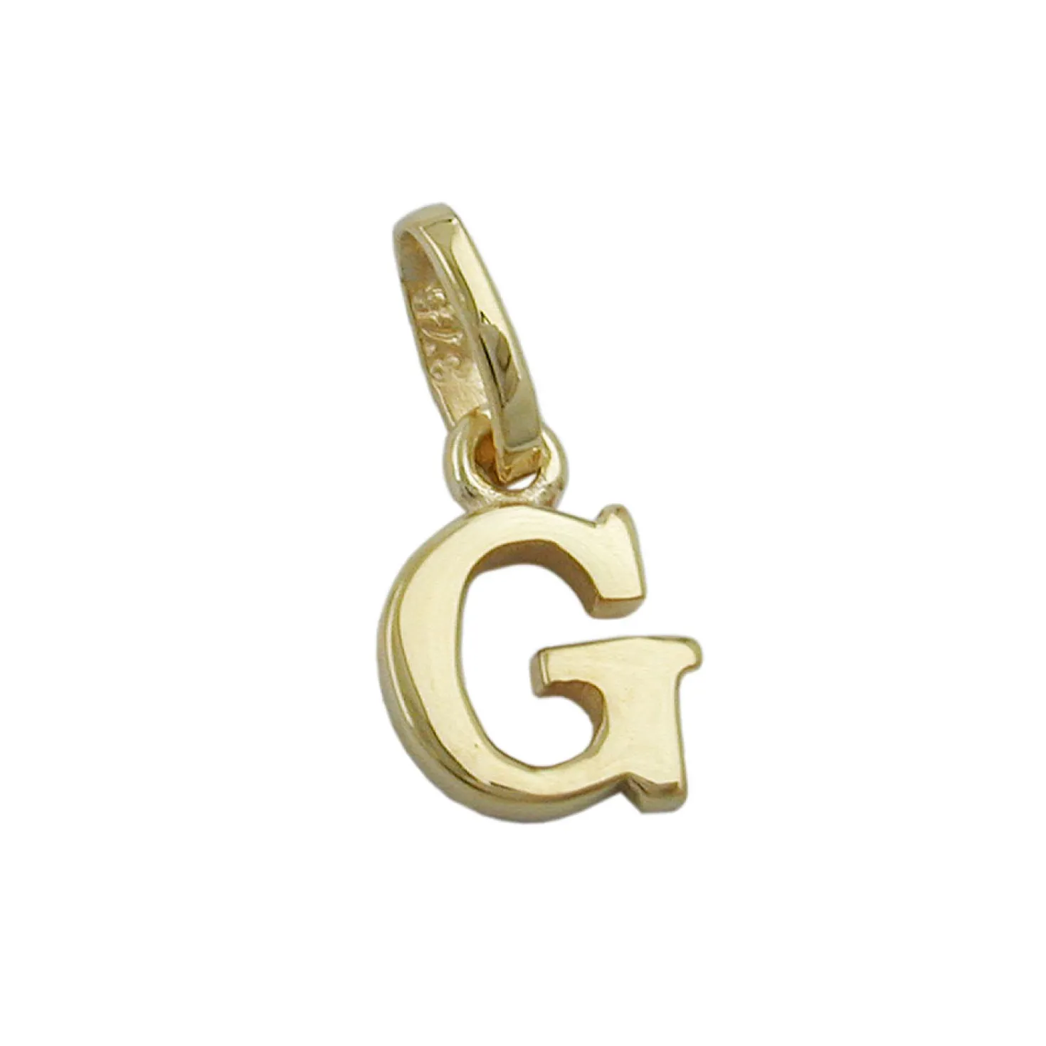 Anhänger 8x6mm Einhänger G Goldbuchstabe Buchstabe aus 375 Gold Gelbgold