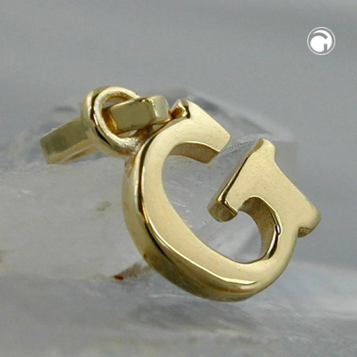 Anhänger 8x6mm Einhänger G Goldbuchstabe Buchstabe aus 375 Gold Gelbgold