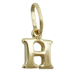 Anhänger 8x7mm Einhänger H Goldbuchstabe Buchstabe aus 375 Gold Gelbgold