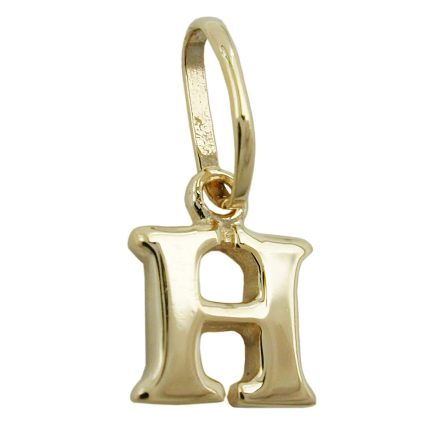 Anhänger 8x7mm Einhänger H Goldbuchstabe Buchstabe aus 375 Gold Gelbgold