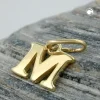 Anhänger 7x8mm Einhänger M Goldbuchstabe Buchstabe aus 375 Gold Gelbgold