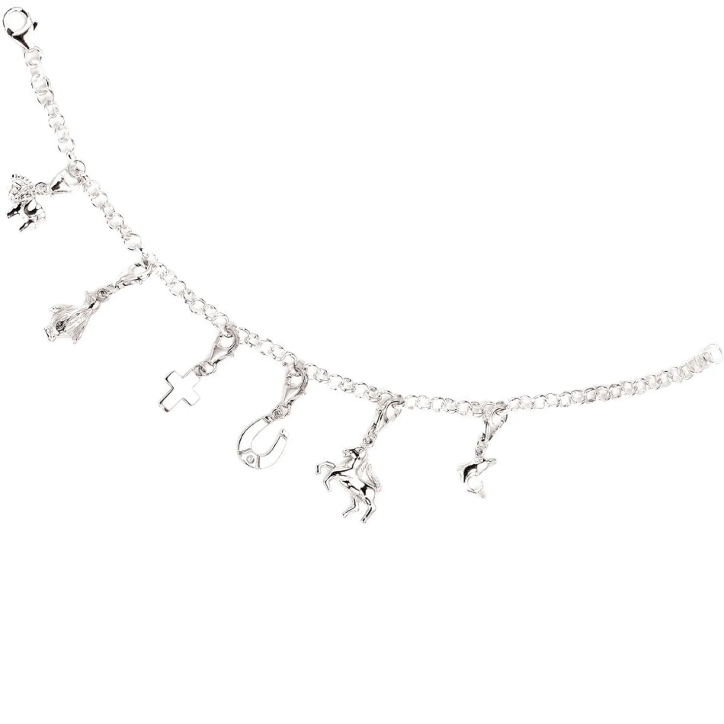 Anhänger 15,6x14,2mm Einhänger Pferd Charm aus 925 Silber rhodiniert Damen