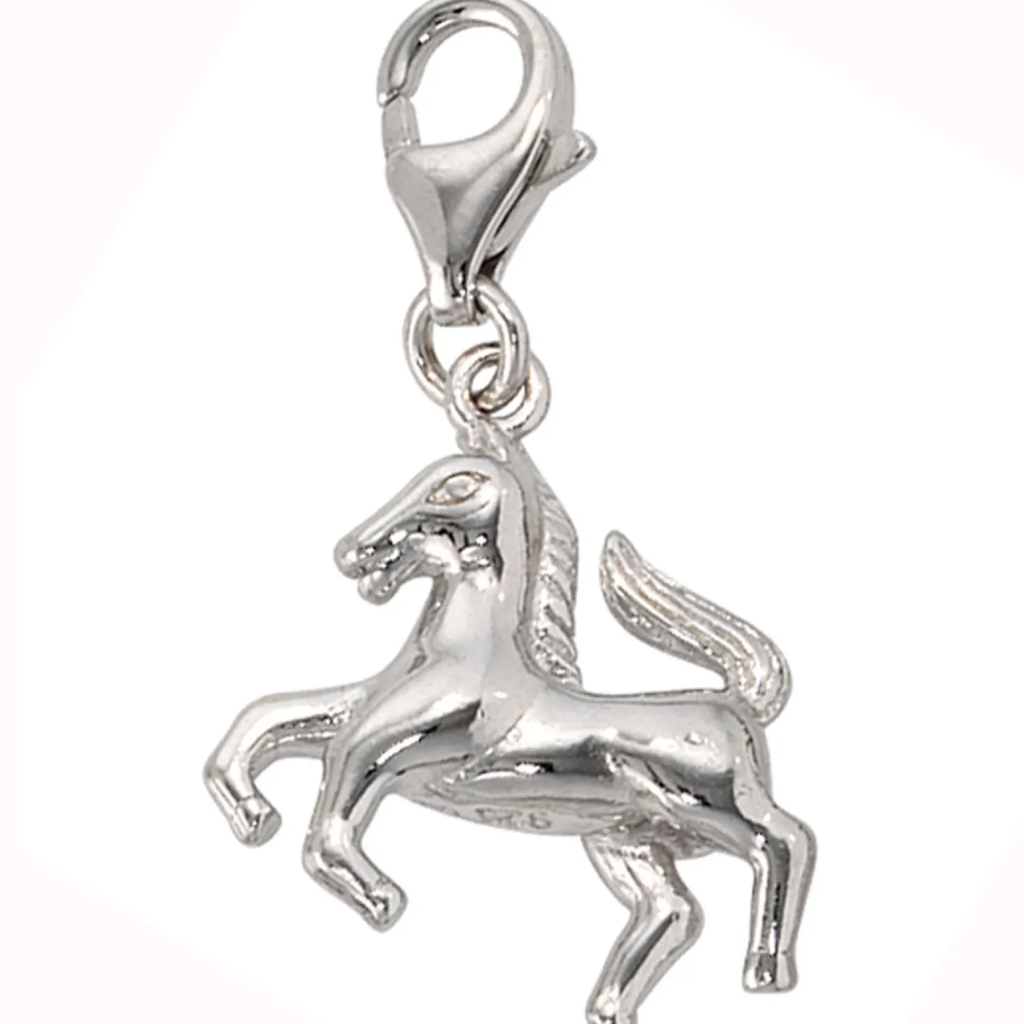 Anhänger 15,6x14,2mm Einhänger Pferd Charm aus 925 Silber rhodiniert Damen