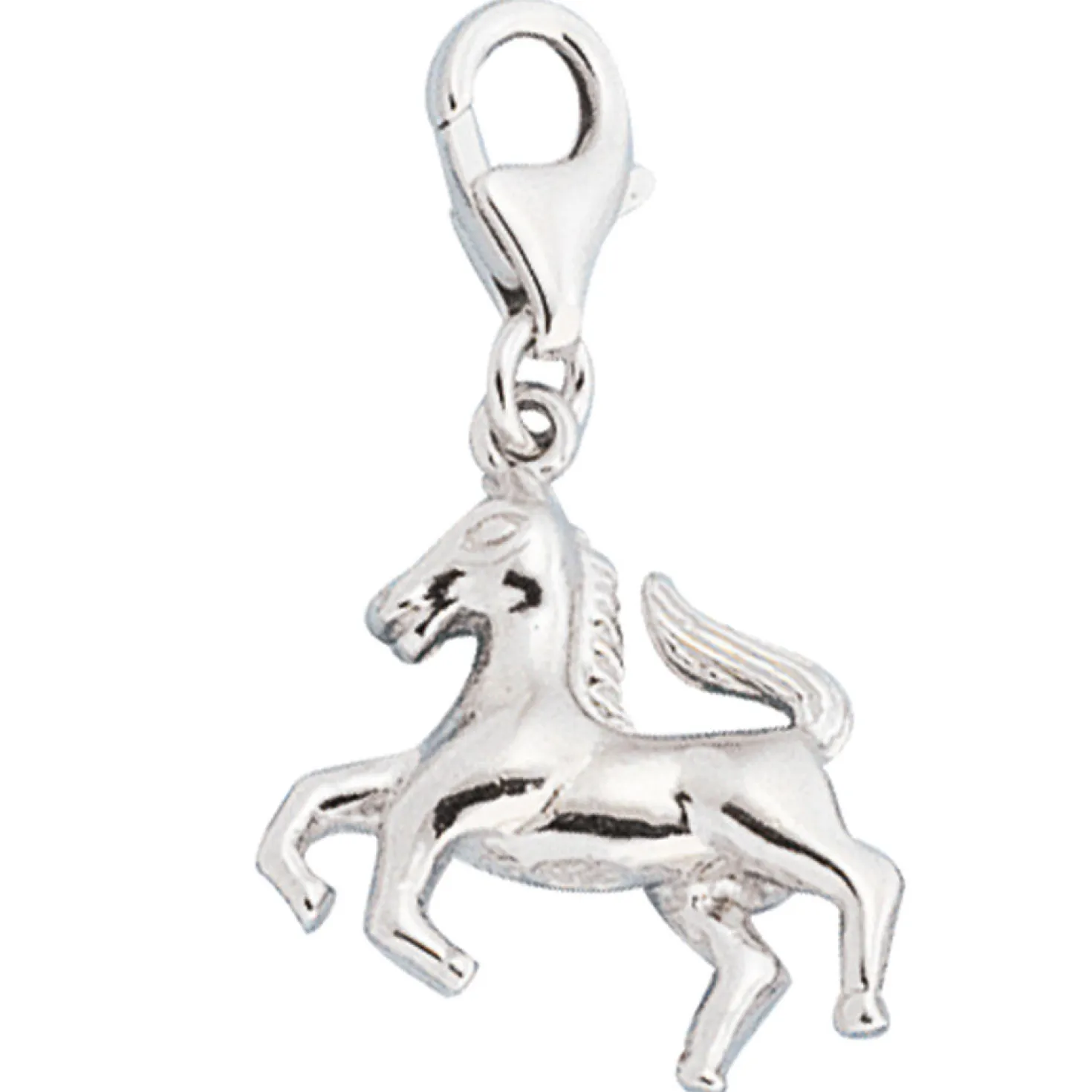 Anhänger 15,6x14,2mm Einhänger Pferd Charm aus 925 Silber rhodiniert Damen