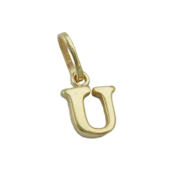 Anhänger 8x6mm Einhänger U Goldbuchstabe Buchstabe aus 375 Gold Gelbgold