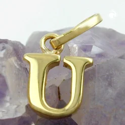 Anhänger 8x6mm Einhänger U Goldbuchstabe Buchstabe aus 375 Gold Gelbgold
