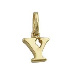 Anhänger 8x6mm Einhänger Y Goldbuchstabe Buchstabe aus 375 Gold Gelbgold