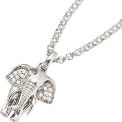 Anhänger 19,9x25,3mm Elefant mit Zirkonia 925 Echt Silber Sterlingsilber Damen