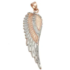 Anhänger 39x13mm Engelsflügel aus 375 Rotgold rhodiniert Flügel Damen