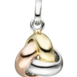Anhänger 9,5x11,5mm 3er Knoten 925 Silber Gelbgold Rotgold vergoldet dreifarbig