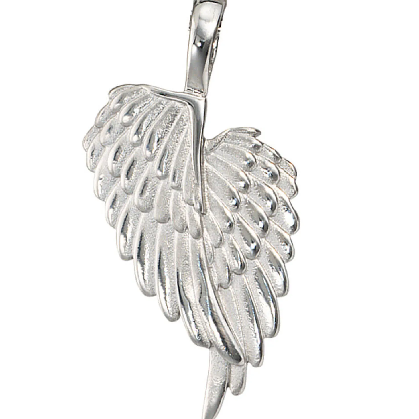 Anhänger 18,6x37,8mm Flügel Engelsflügel aus 925 Silber Halsschmuck für Damen