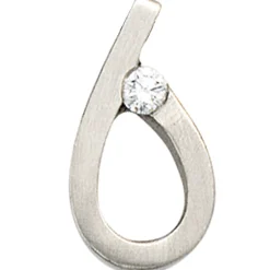 Anhänger 8,4x15,4mm 6-Form mit Diamant Brillant 0,08 Ct 950 Platin edel