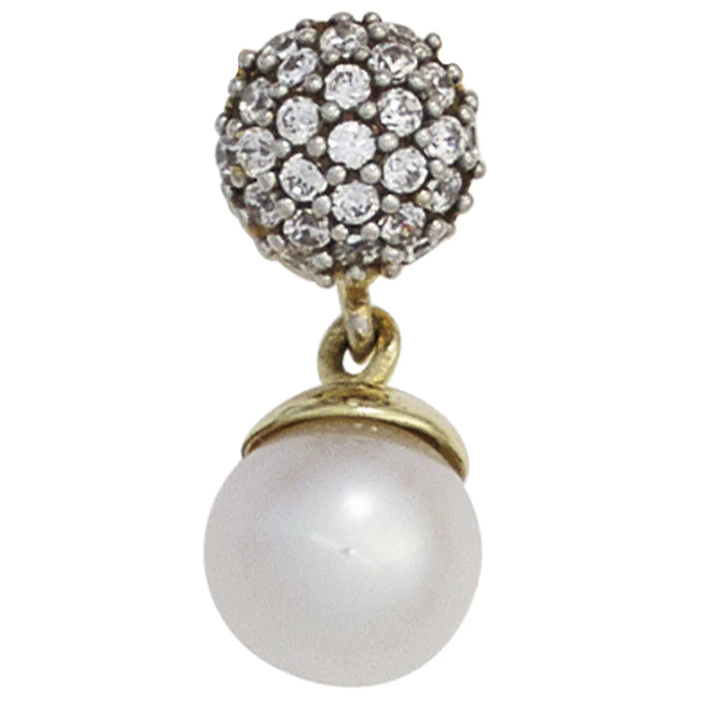 Anhänger 6,8x16,7mm 333 Gelbgold mit Süßwasser Zuchtperle creme-weiß & Zirkonia