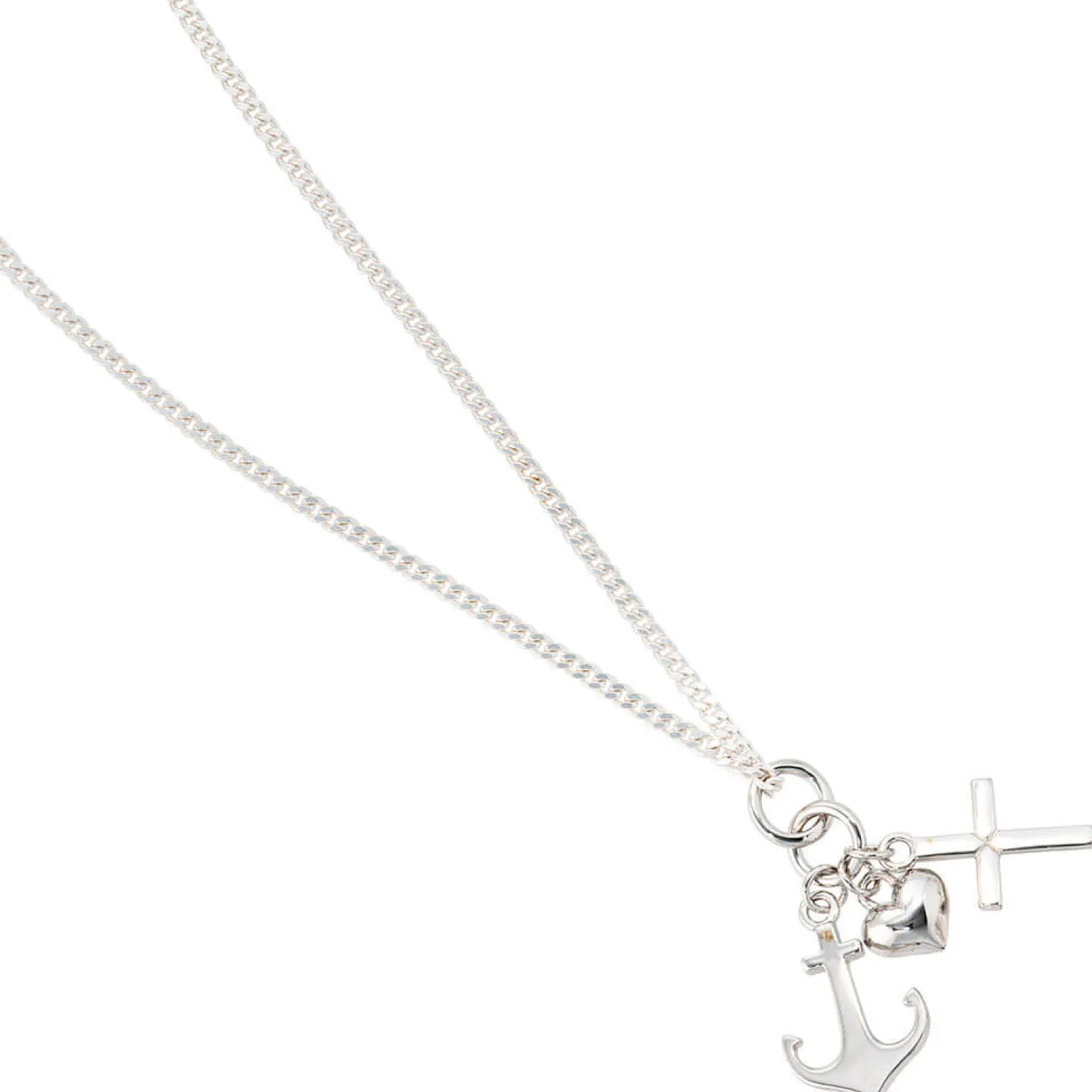 Anhänger 10,2x24,8mm Glaube Liebe Hoffnung 925 Silber Einhänger Unisex