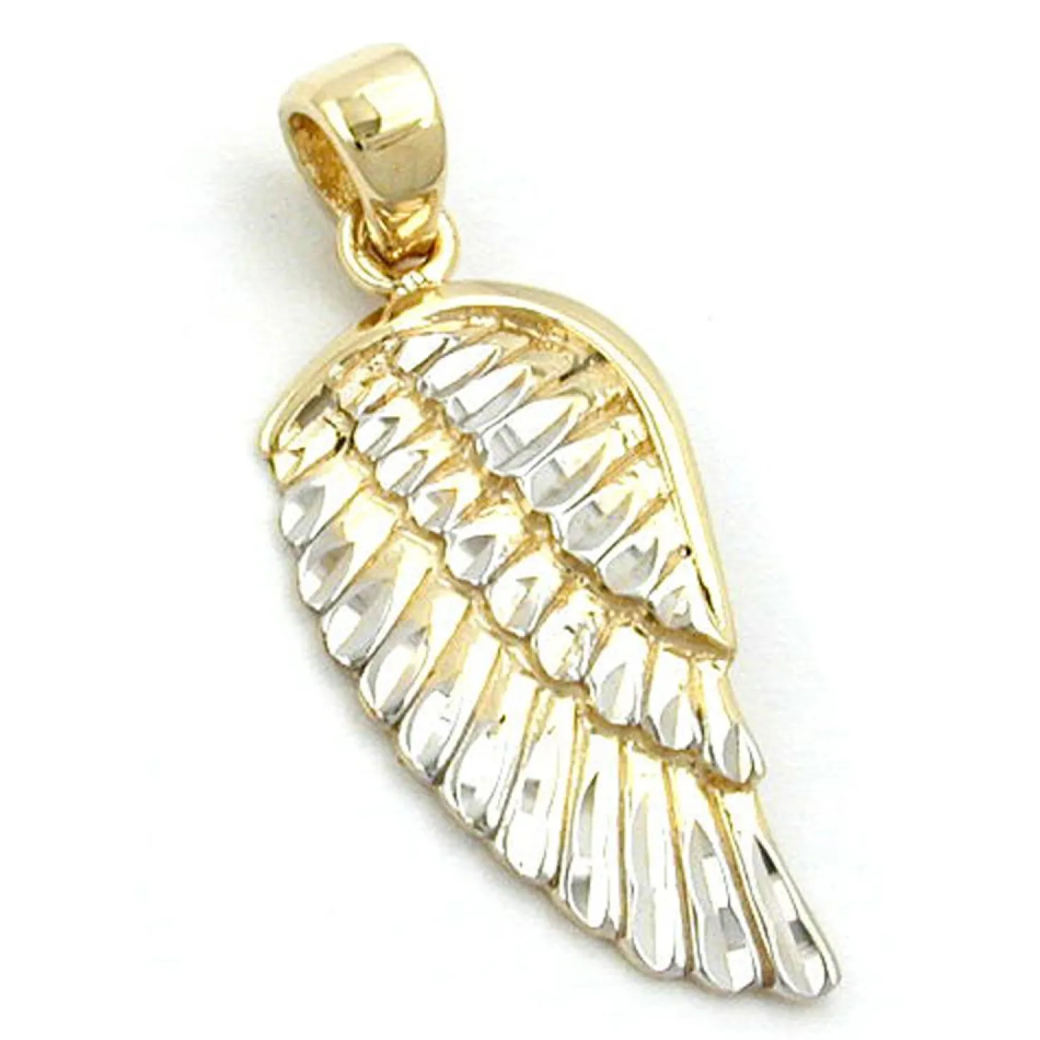 Anhänger 21x9,5mm Goldanhänger Engelsflügel Flügel aus 375 Gold bicolor Damen
