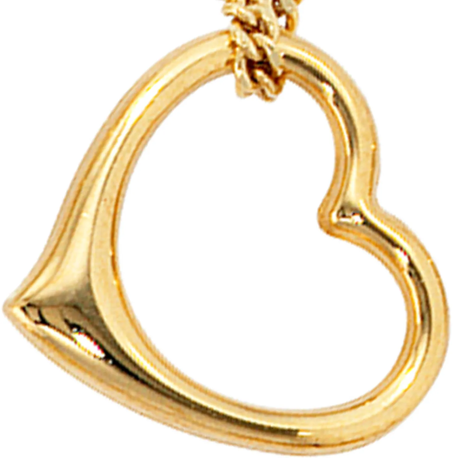 Anhänger 12,4x11,6mm Goldanhänger Herz aus echtem 585 Gold Gelbgold Damen