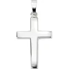 Anhänger 14x23,1mm Goldanhänger Kreuz aus 585 Weißgold schlicht Unisex