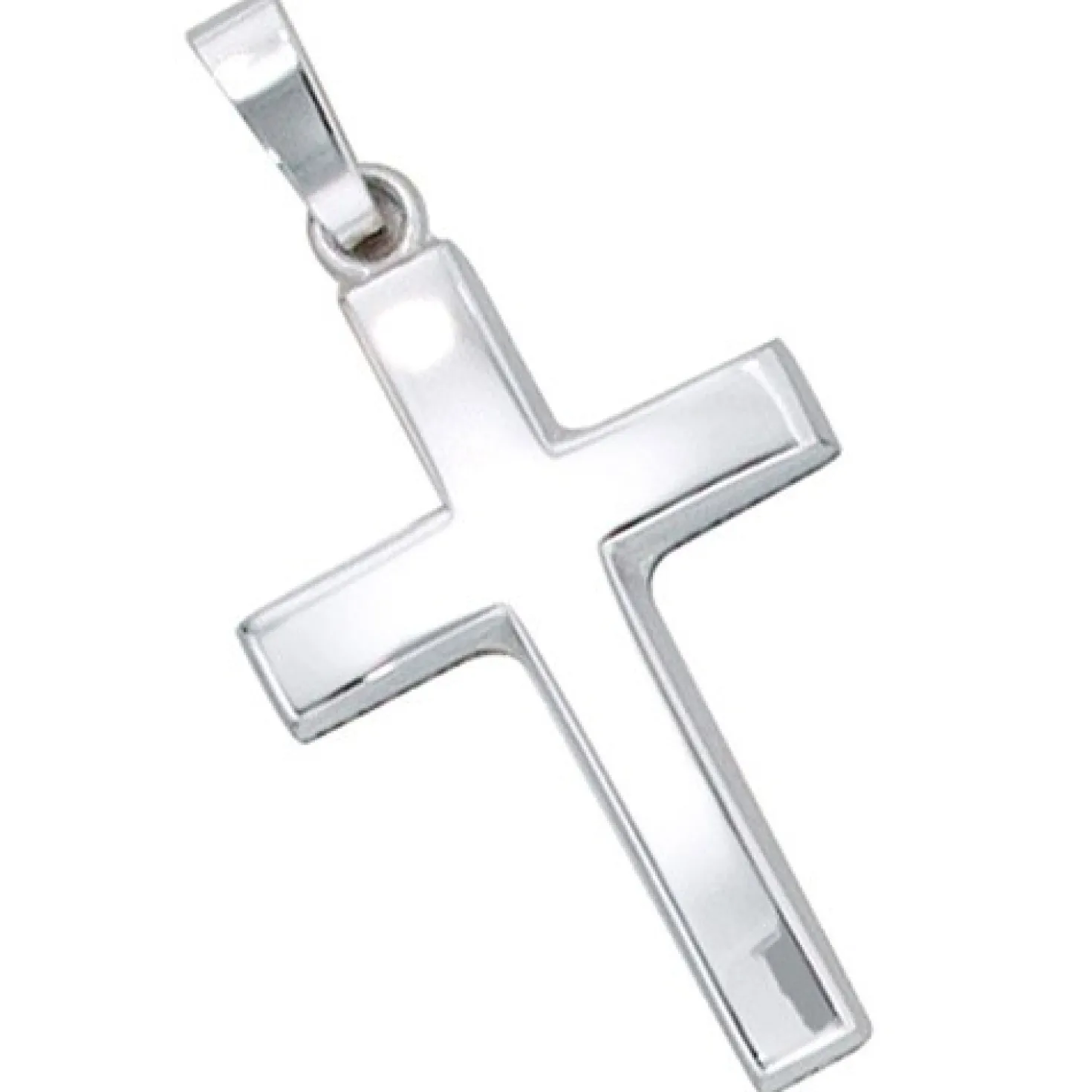 Anhänger 14x23,1mm Goldanhänger Kreuz aus 585 Weißgold schlicht Unisex