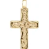 Anhänger 18,9x32,5mm Goldkreuz Kreuz 585 Gold Gelbgold gehämmert Halsschmuck