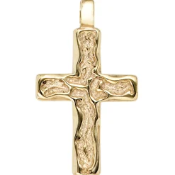 Anhänger 18,9x32,5mm Goldkreuz Kreuz 585 Gold Gelbgold gehämmert Halsschmuck