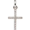 Anhänger 9,8x16,9mm Goldkreuz Kreuz mit 17 Diamanten 0.09Ct 585 Weißgold