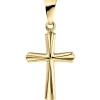 Anhänger 11,4x18,7mm Goldkreuz Kreuz mit Streifen 375 Gold Gelbgold
