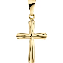 Anhänger 11,4x18,7mm Goldkreuz Kreuz mit Streifen 375 Gold Gelbgold