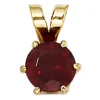 Anhänger 6,2x9,4mm Granat rot dunkelrot & 585 Gold Gelbgold Halsschmuck Damen