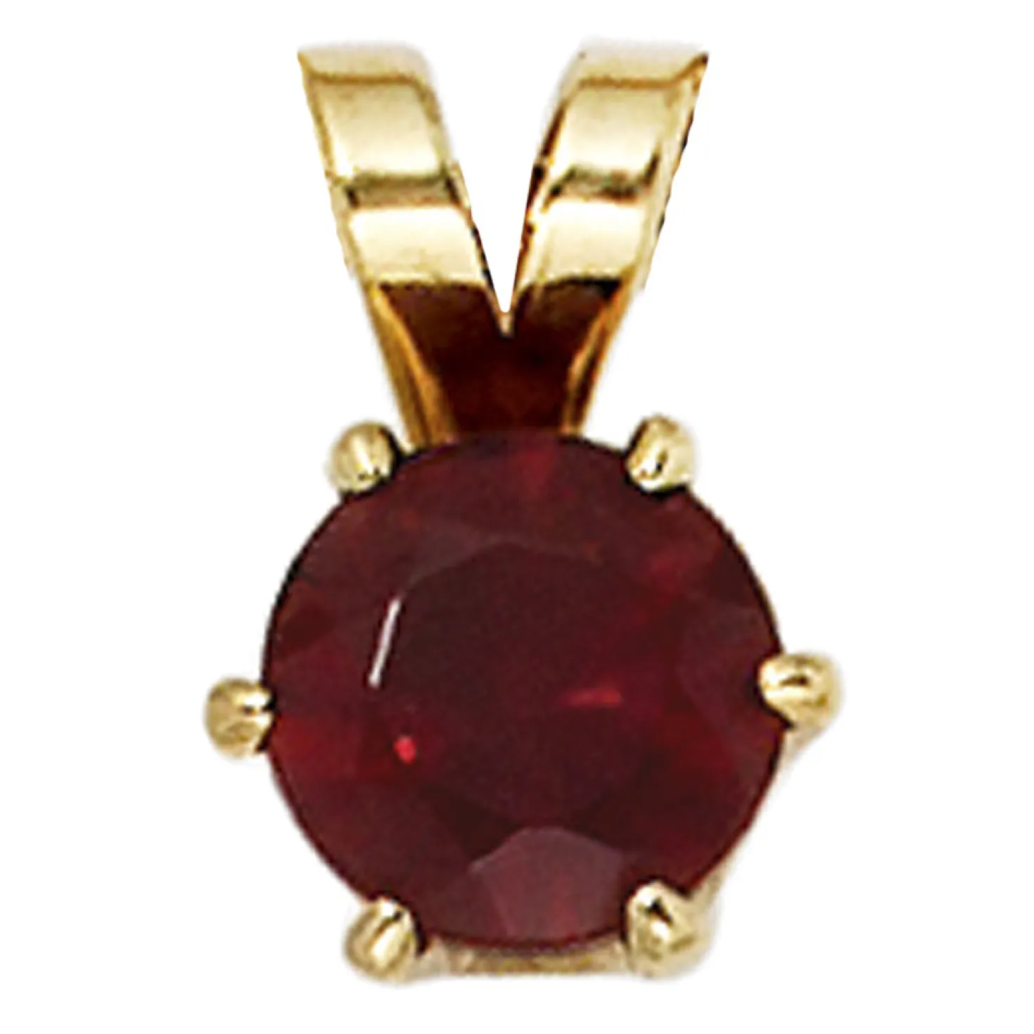 Anhänger 6,2x9,4mm Granat rot dunkelrot & 585 Gold Gelbgold Halsschmuck Damen