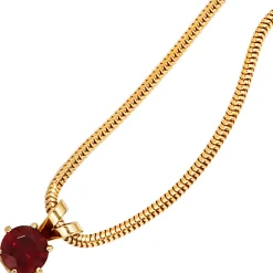 Anhänger 6,2x9,4mm Granat rot dunkelrot & 585 Gold Gelbgold Halsschmuck Damen