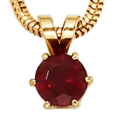 Anhänger 6,2x9,4mm Granat rot dunkelrot & 585 Gold Gelbgold Halsschmuck Damen