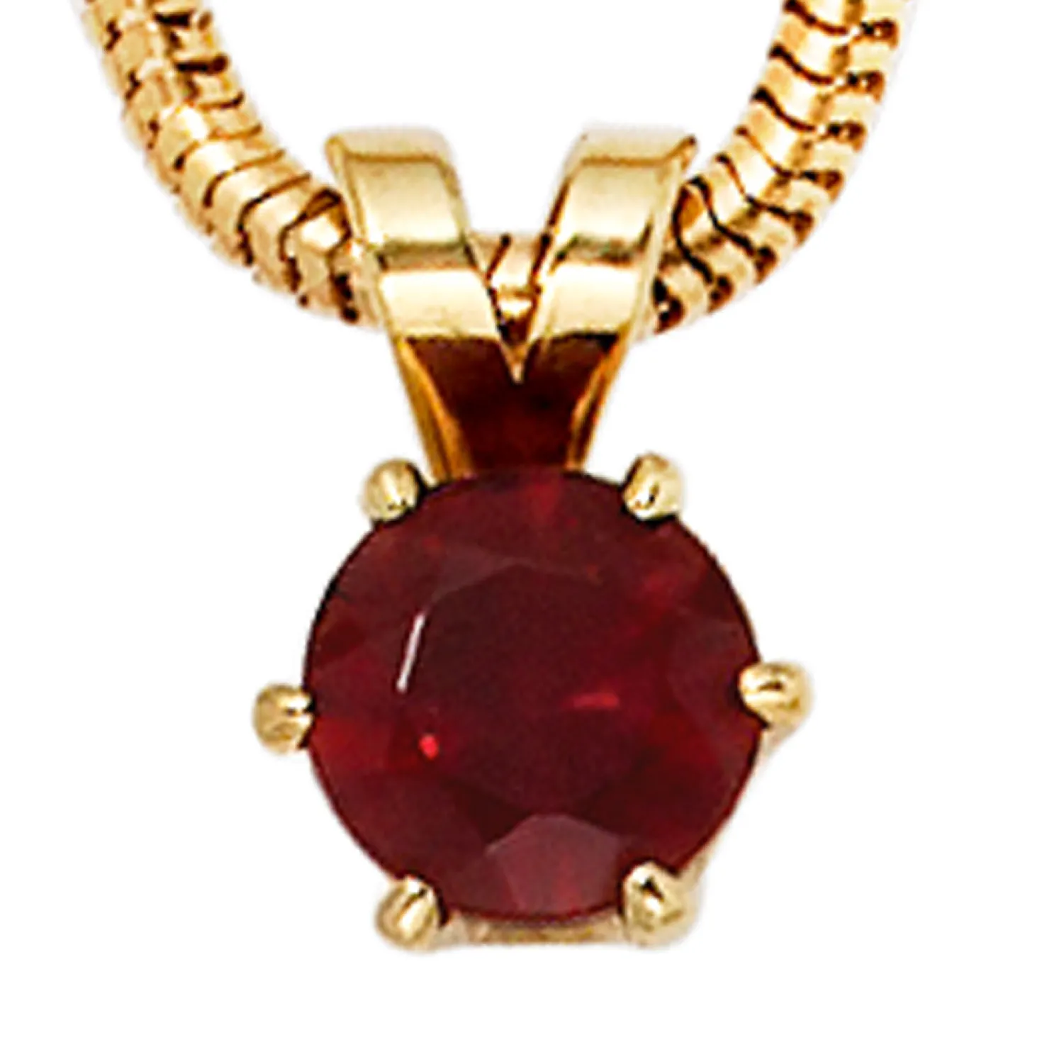 Anhänger 6,2x9,4mm Granat rot dunkelrot & 585 Gold Gelbgold Halsschmuck Damen