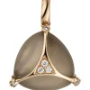 Anhänger 12,8x13,2mm grauen Mondstein-Cabochon 6 Diamanten 0.03Ct 585 Rotgold