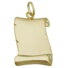 Anhänger 22x17mm Gravurplatte Dokumentenrolle 375 Gold Gelbgold matt-glänzend