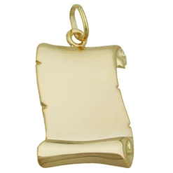 Anhänger 22x17mm Gravurplatte Dokumentenrolle 375 Gold Gelbgold matt-glänzend