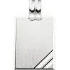 Anhänger 17,1x23,5mm Gravurplatte Viereck mit Streifen 925 Silber teilmattiert