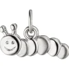 Anhänger 16,1x7,6mm Halsschmuck Kinder Raupe aus 925 Silber rhodiniert teilmatt