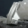 Anhänger 16x7mm Halsschmuck mit quadratischem Zirkonia am Rand 925 Silber Damen