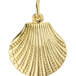 Anhänger 15,5x17,3mm Halsschmuck Muschel mit Struktur aus 333 Gold Gelbgold