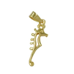 Anhänger 22x7mm Halsschmuck Seepferdchen glänzend 375 Gold Gelbgold