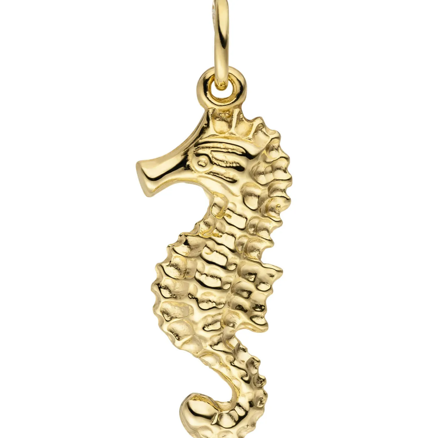 Anhänger 8,9x21,6mm Halsschmuck Seepferdchen mit Struktur aus 333 Gold Gelbgold