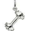 Anhänger 7x14,5mm Hantel aus echtem 925 Silber Silberanhänger rhodiniert