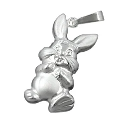 Anhänger 20x10mm Hase aus echtem 925 Silber Silberanhänger für Kinder Silberhase