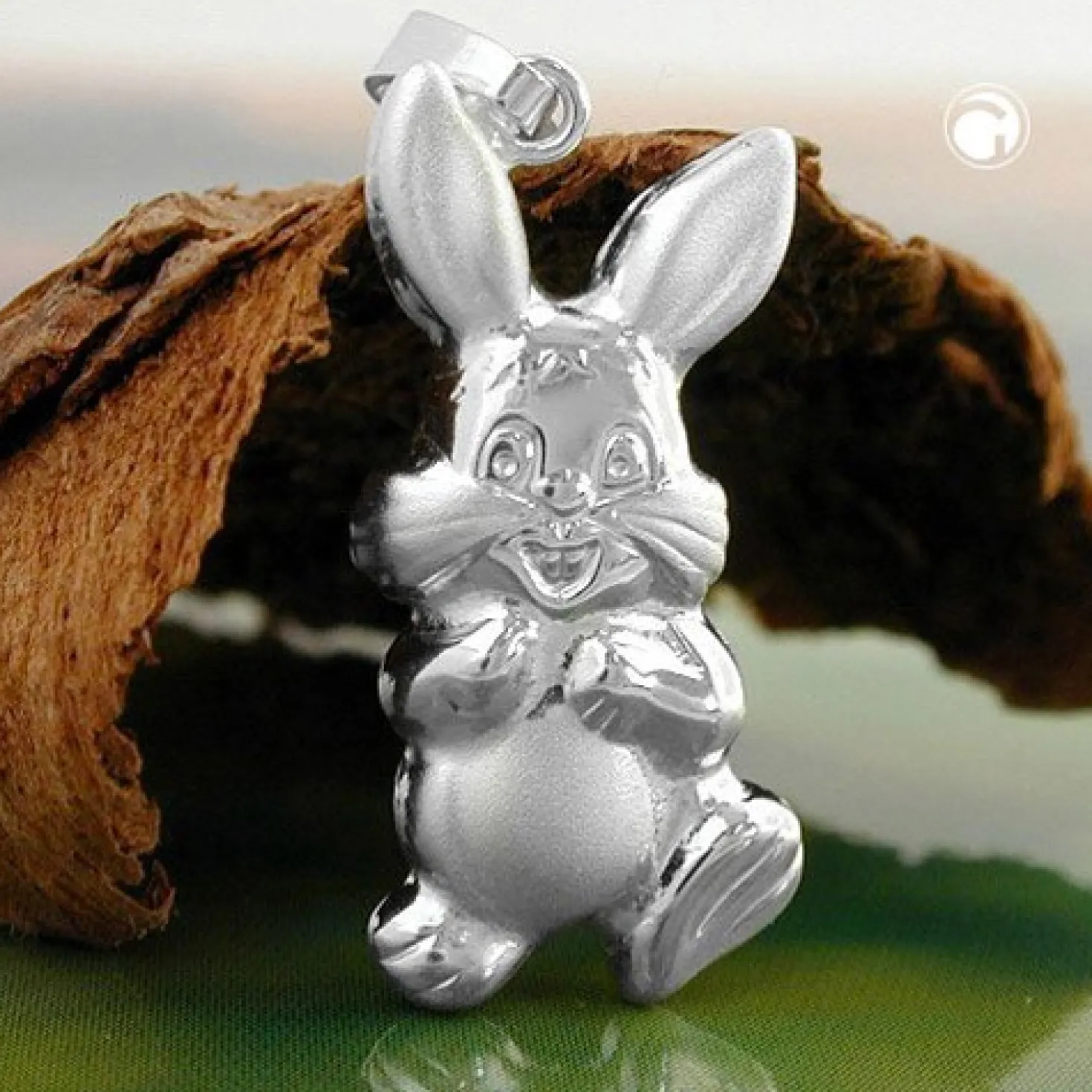 Anhänger 20x10mm Hase aus echtem 925 Silber Silberanhänger für Kinder Silberhase