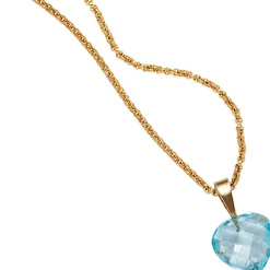 Anhänger 12,1x19,5mm Herzanhänger Herz aus Blautopas hellblau 585 Gold Gelbgold