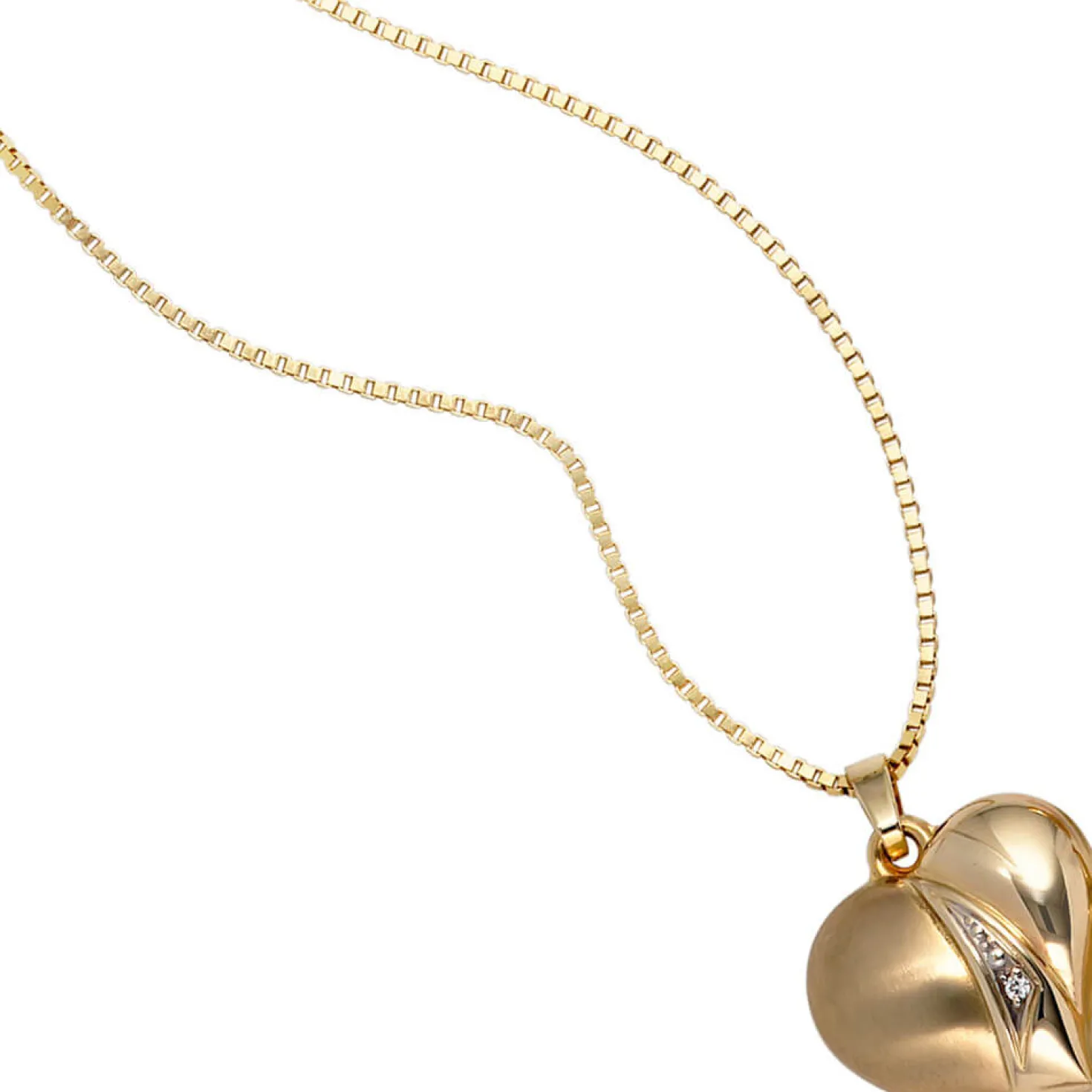 Anhänger 16,3x17,2mm Herzanhänger Herz mit Zirkonia 333 Gold Gelbgold