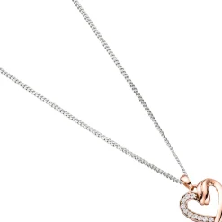 Anhänger 13x13,6mm Herzanhänger Herz mit Zirkonia weiß 333 Gold Rotgold