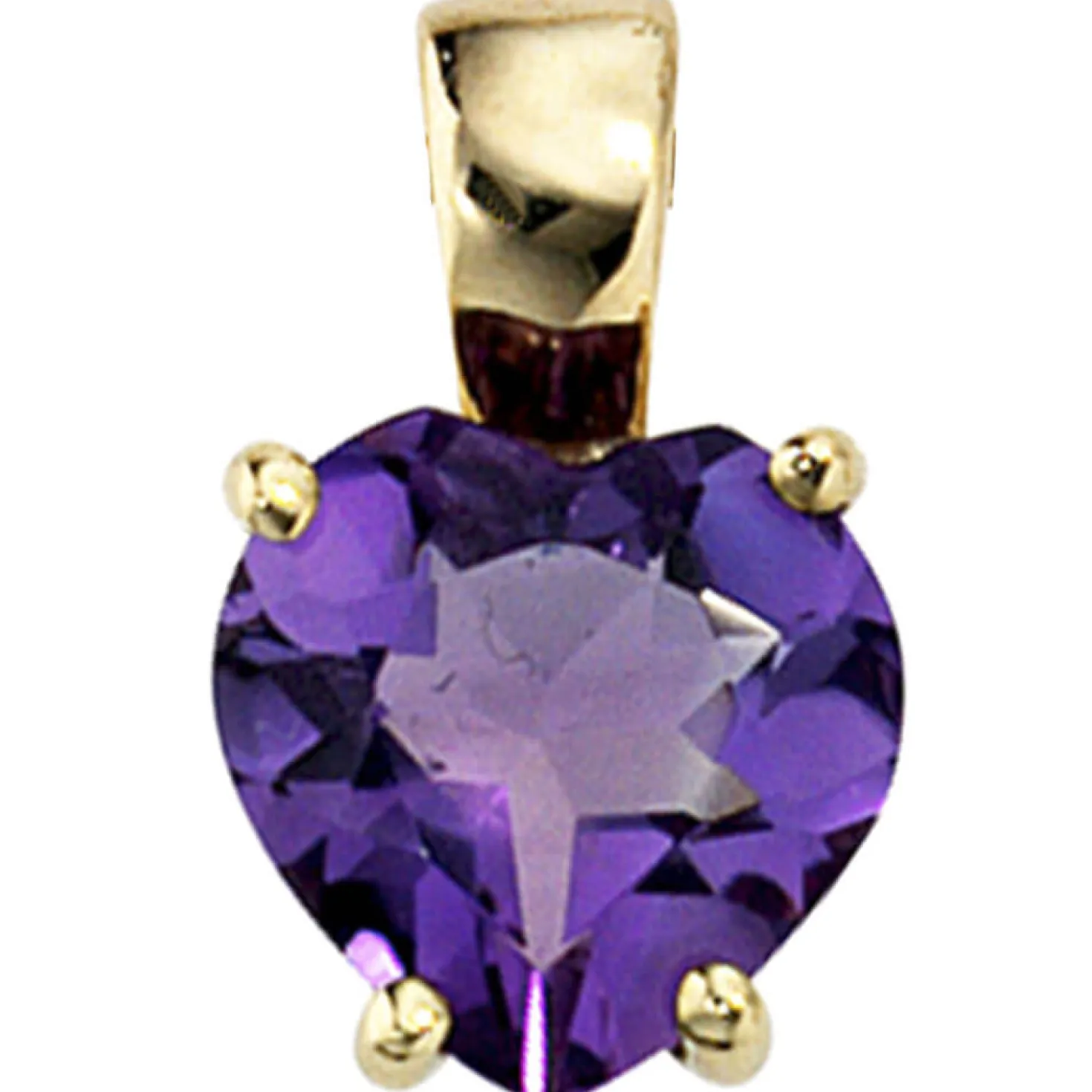 Anhänger 7,9x12,9mm Herz aus Amethyst violett 333 Gold Gelbgold Damen